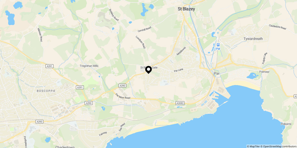 Approximate location of St. Marys Road, Par, PL24 2EZ