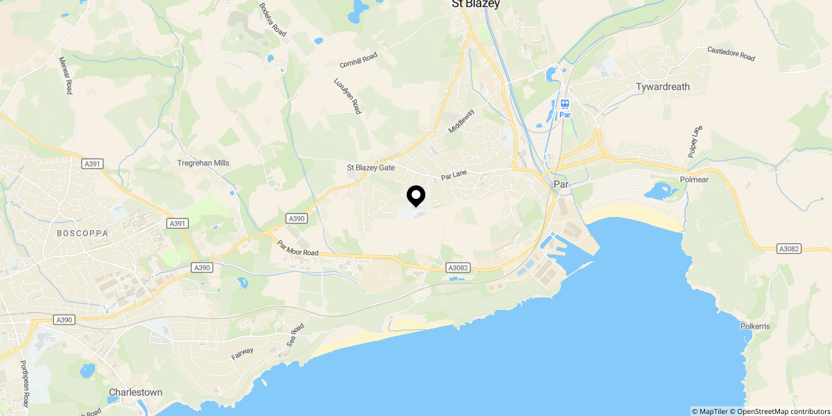 Approximate location of Lamellyn Road, Par, PL24 2DD